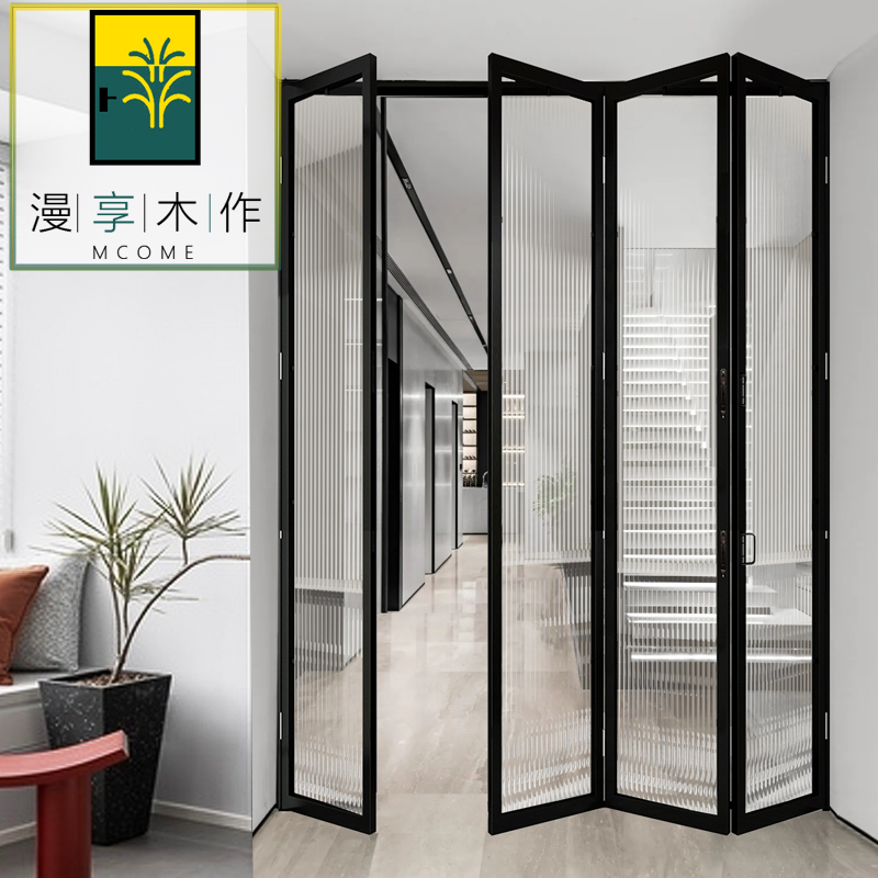 铝合金隐形卫生间隔断折叠门定制