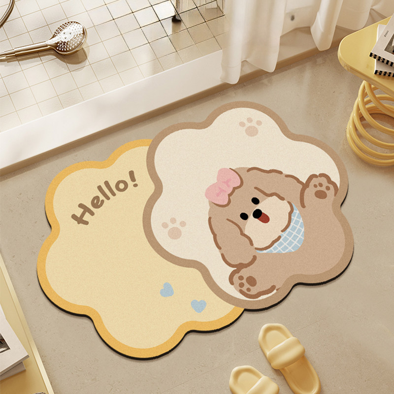 硅藻泥浴室吸水地垫家用卡通防滑脚垫厨房厕所卫生间门口速干地毯,居家布艺,家用脚垫,淘宝优惠券,粉丝福利购,淘宝优惠卷