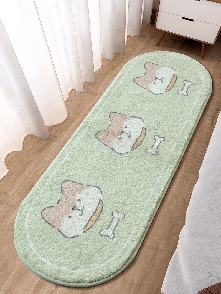 卧室床头地毯卡通小地垫在床前客厅房间长椭圆形加厚床头毯
