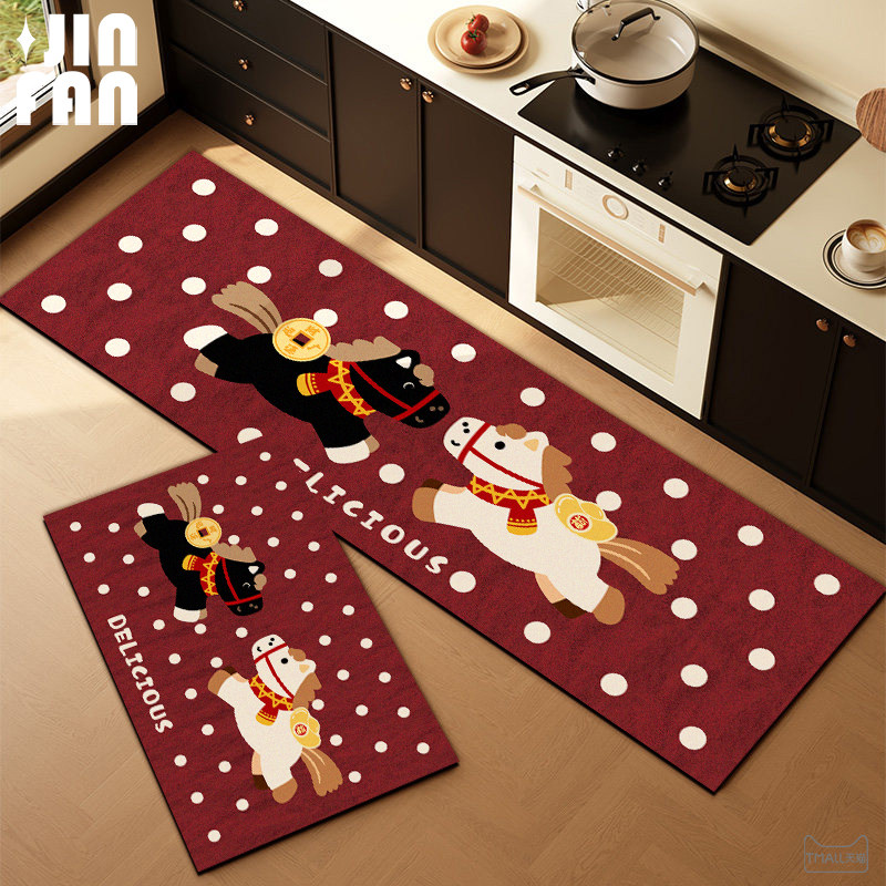复古厨房地垫防滑防油可擦免洗硅藻泥吸水垫家用耐脏脚垫长条地毯,居家布艺,厨房地垫,淘宝优惠券,粉丝福利购,淘宝优惠卷