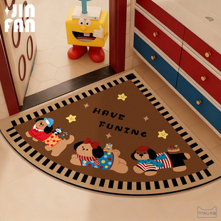 小狗扇形浴室专用吸水地垫防滑脚垫子卫生间厕所厨房门口转角地毯