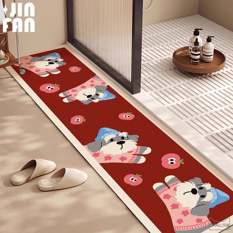 门槛石地垫软硅藻泥进门门口厨房超窄长条地毯卫生间可爱吸水脚垫