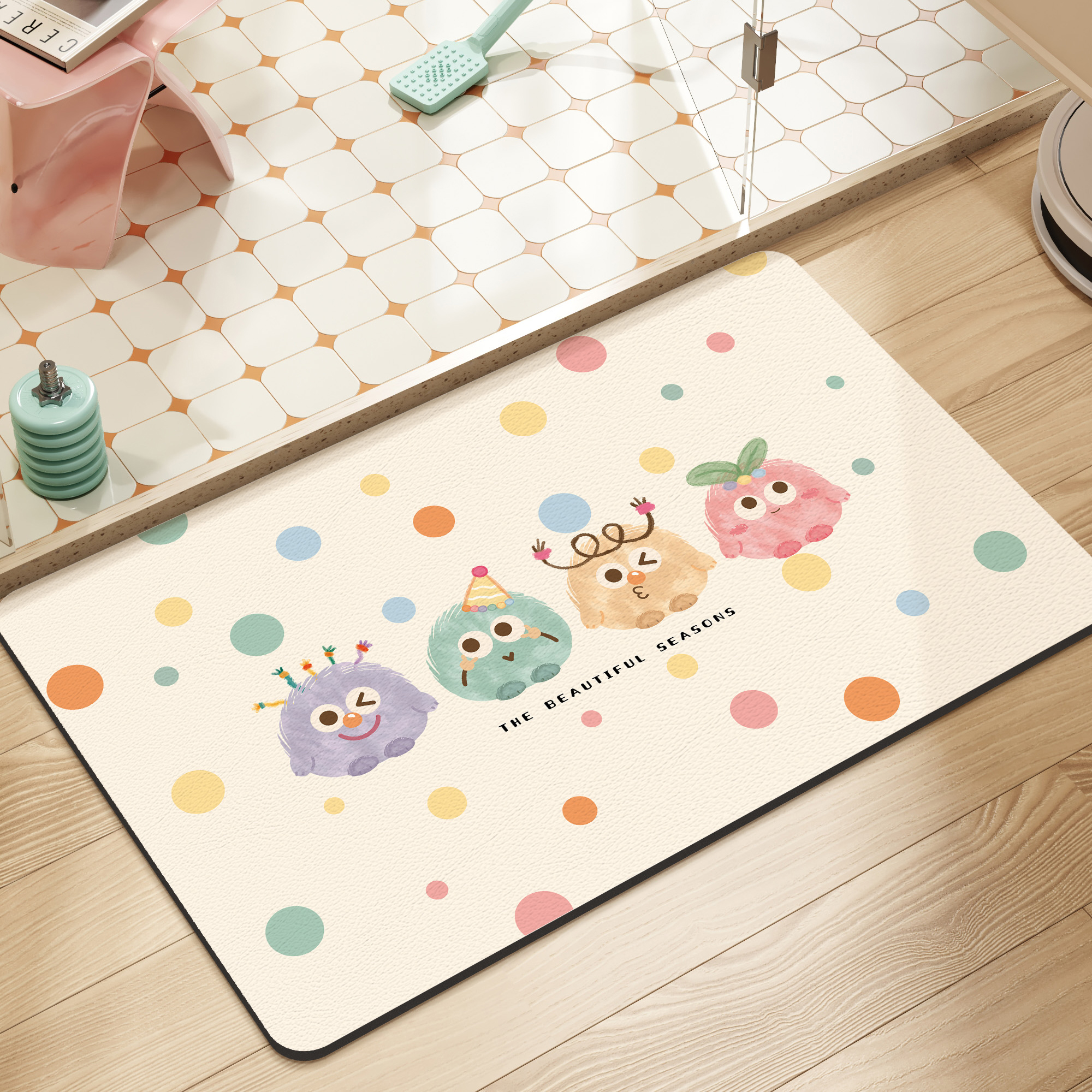 硅藻泥卡通卫生间浴室门口入户