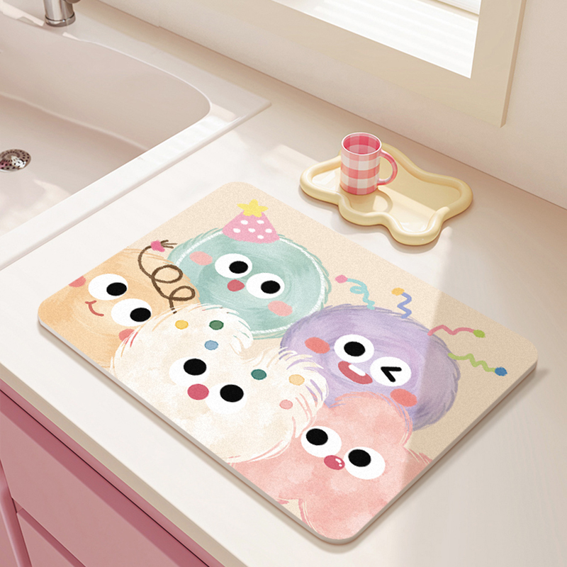 卡通硅藻泥洗手台水池免洗垫