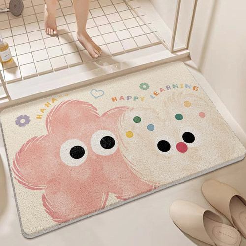卡通浴室吸水地垫卫生间厕所卧室门口防滑脚垫加厚羊羔绒趣味地毯