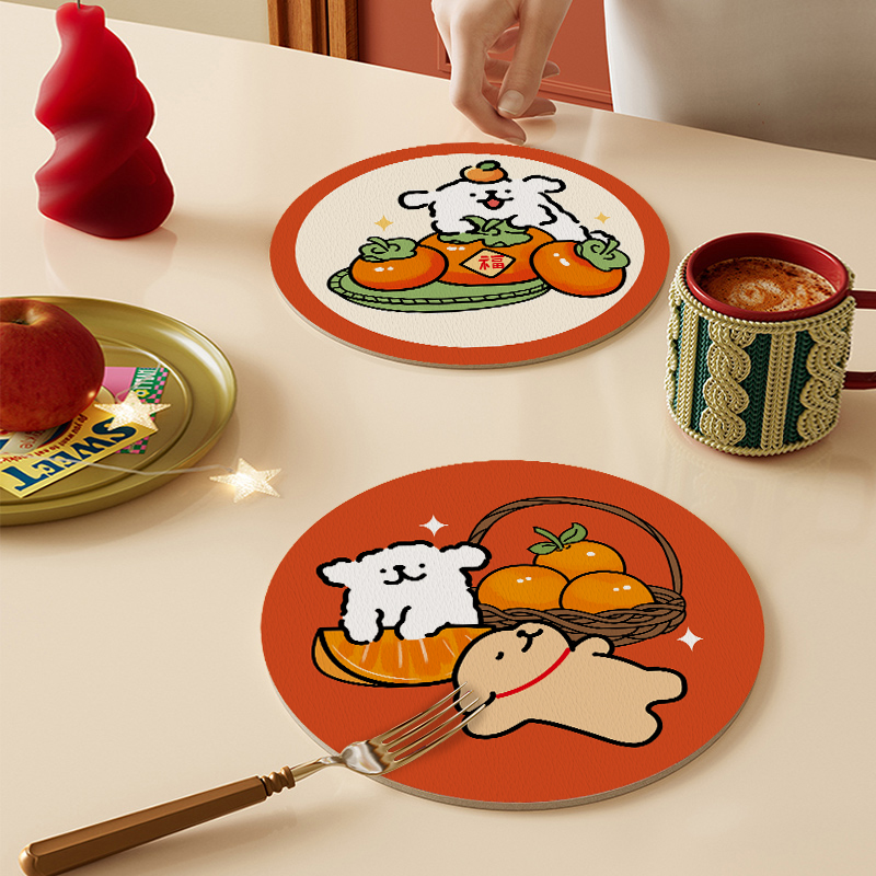 可爱小狗餐桌隔热垫防烫杯垫