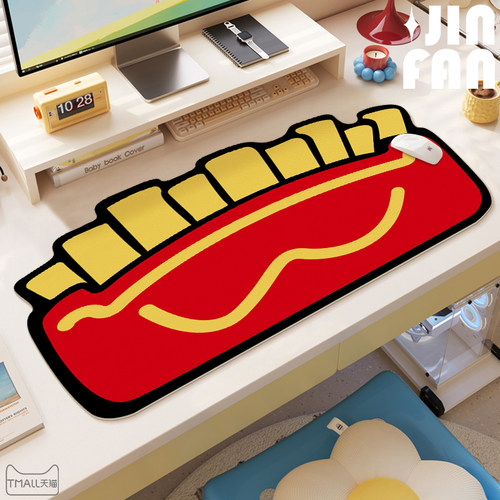 汉堡薯条电脑桌垫超大鼠标垫