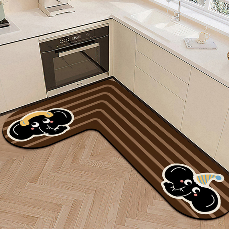 厨房专用地垫卡通硅藻泥