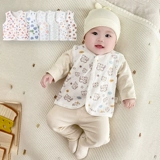 Детский осенний жилет для новорожденных, бандаж пупочный подходит для мужчин и женщин для девочек, хлопковая удерживающая тепло майка топ