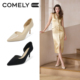 康莉2025年新款 女气质高级不累脚百搭浅口凉单鞋 法式 尖头细高跟鞋