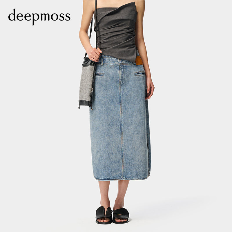 deepmoss直筒包臀牛仔半身裙