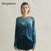 2026春夏新款 deepmoss 蓝色时分松林光晕羊毛罩衫