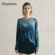 2026春夏新款 deepmoss 蓝色时分松林光晕羊毛罩衫