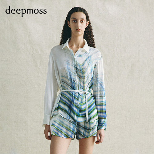deepmoss缎之乐章水泽轻盈衬衫
