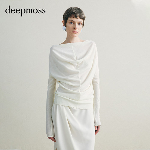 【deepmoss】2026秋冬新款荡领长袖上衣