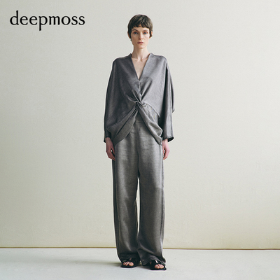 deepmoss水洗铜氨纽结上衣