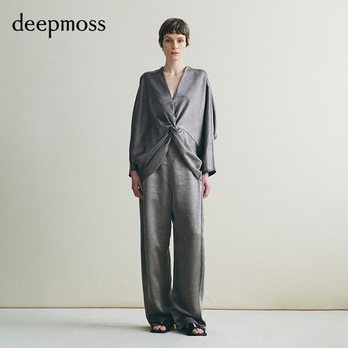 deepmoss水洗铜氨纽结上衣