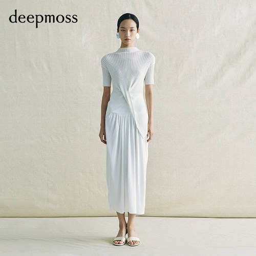 deepmoss晴空烫银纽结上衣短袖