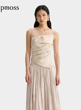 【deepmoss】【明星同款】2025新款玫瑰香气幻影水泽弹力打褶抹胸