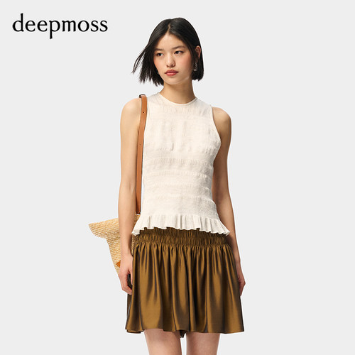 deepmoss精致手工打揽收腰背心