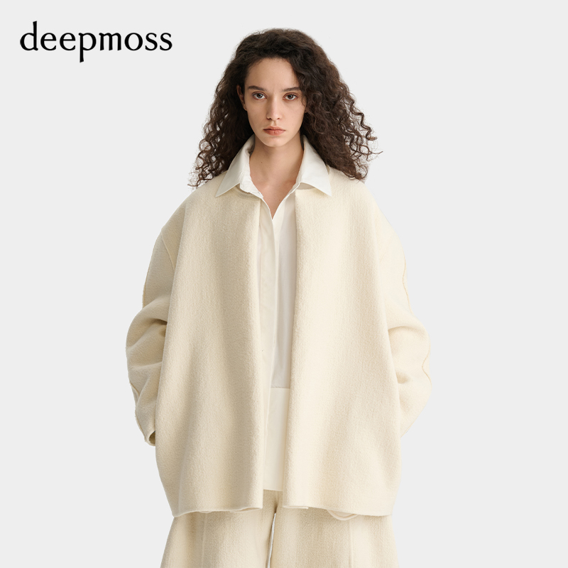 deepmoss茧型羊毛大衣