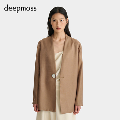 deepmos单粒扣棉感水泽西装