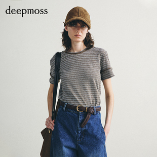 【deepmoss】2026秋冬新款岩层软语暖棕短袖T恤