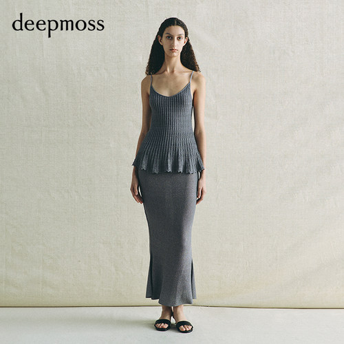 deepmoss岩灰软壳肌理吊带