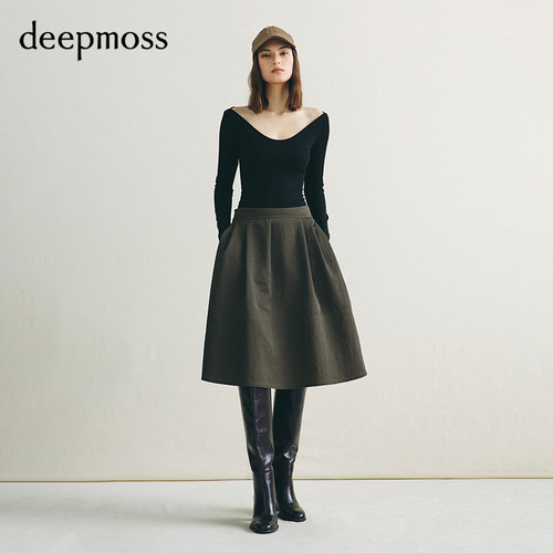 【deepmoss】2026秋冬新款雾黑弯月高弹打底上衣
