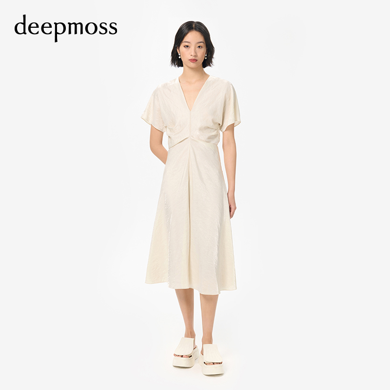 夏季优雅deepmoss连衣裙