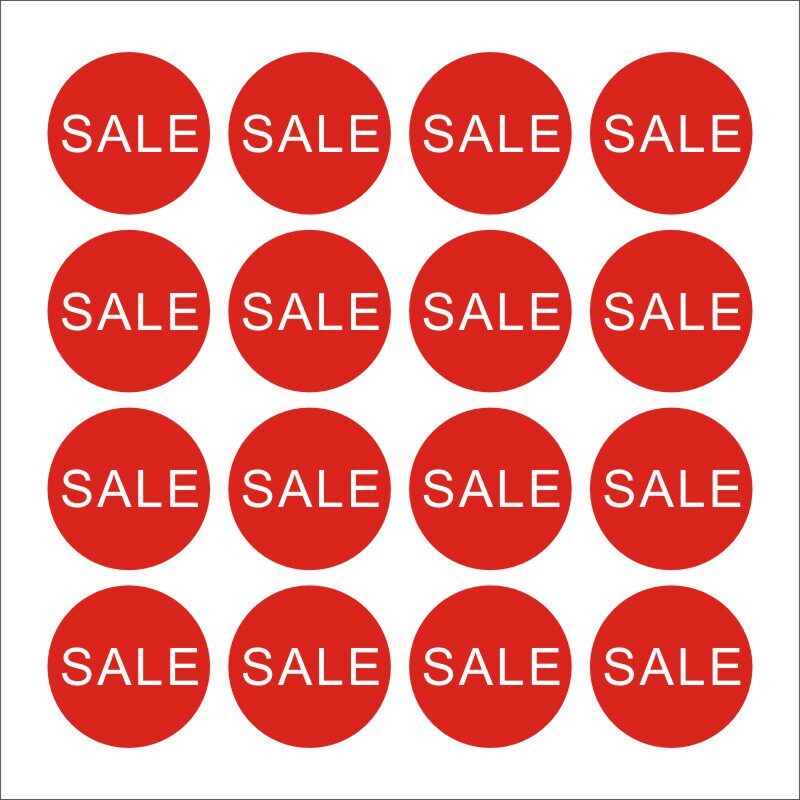 红色圆形sale贴标 服装鞋帽箱包特价标签贴纸不干胶价格贴x
