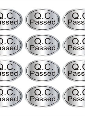 QC Passed标签 合格证英文QCPASS贴纸 质检防水不干胶 检验合格Z
