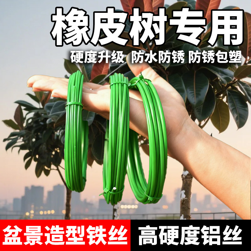 橡皮树专用盆景造型专用铝丝铁丝支架三角梅塑形造型竹固定线