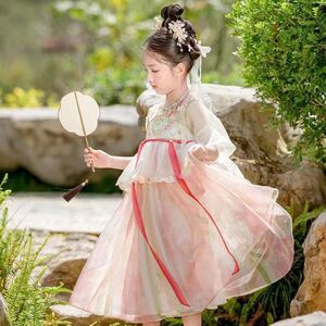 女童汉服夏季2024新款宝宝古风古装超仙短袖改良襦裙儿童汉服日常