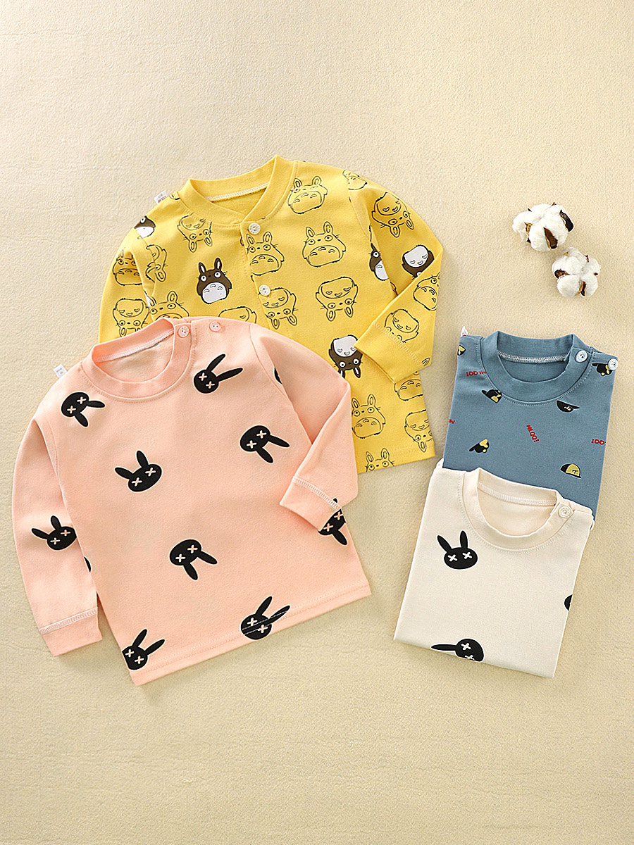 宝宝纯棉秋衣男童单春秋款婴幼儿