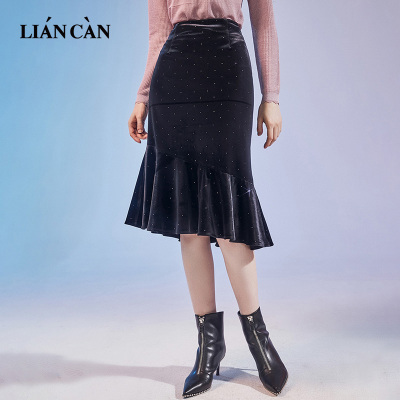 LIANCAN/莲灿中长裙X型少女风