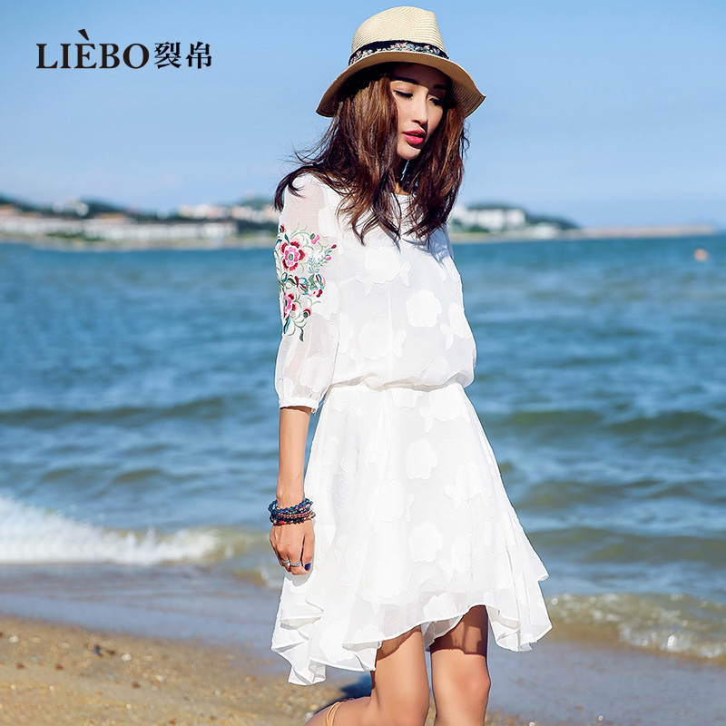 LIEBO/裂帛民族风A字裙