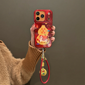 卡巴顿 新年葫芦小马适用苹果17promax手机壳新款 男女16pro红色过年iphone15带挂绳14pro小众超好看13马年