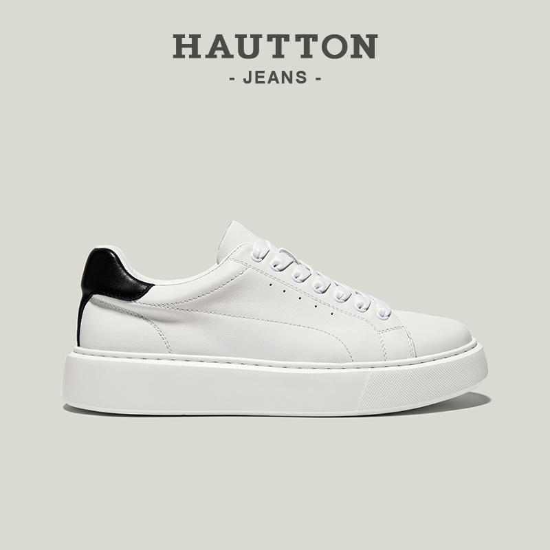 【贾乃亮同款】真皮休闲小白鞋