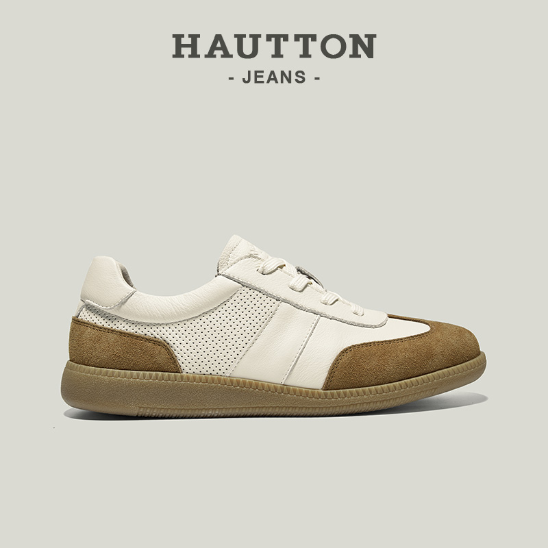 HauttonJeans真皮男士德训鞋男鞋