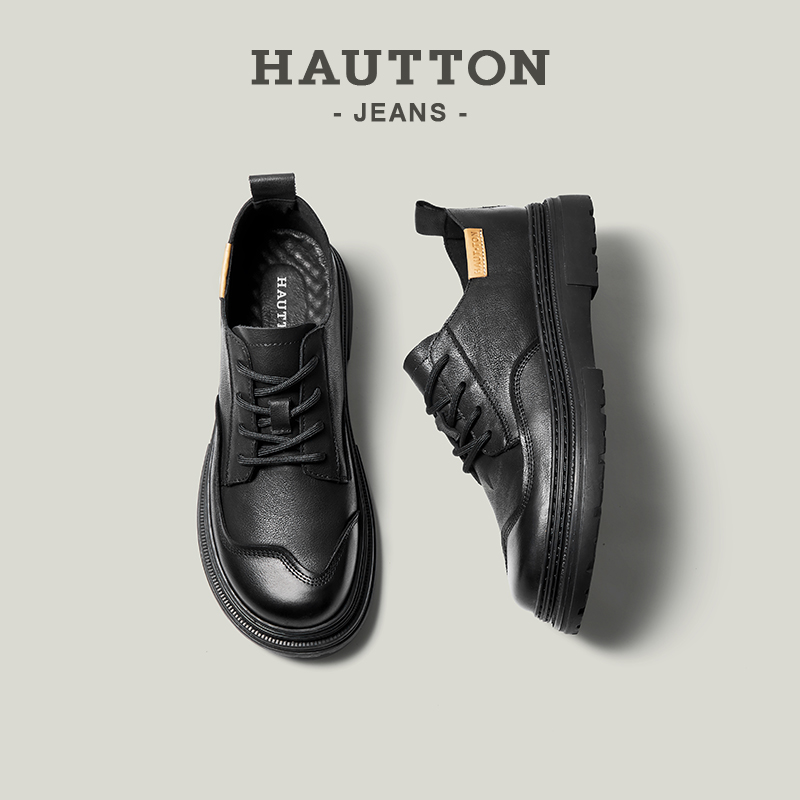 HauttonJeans黑色低帮马丁鞋