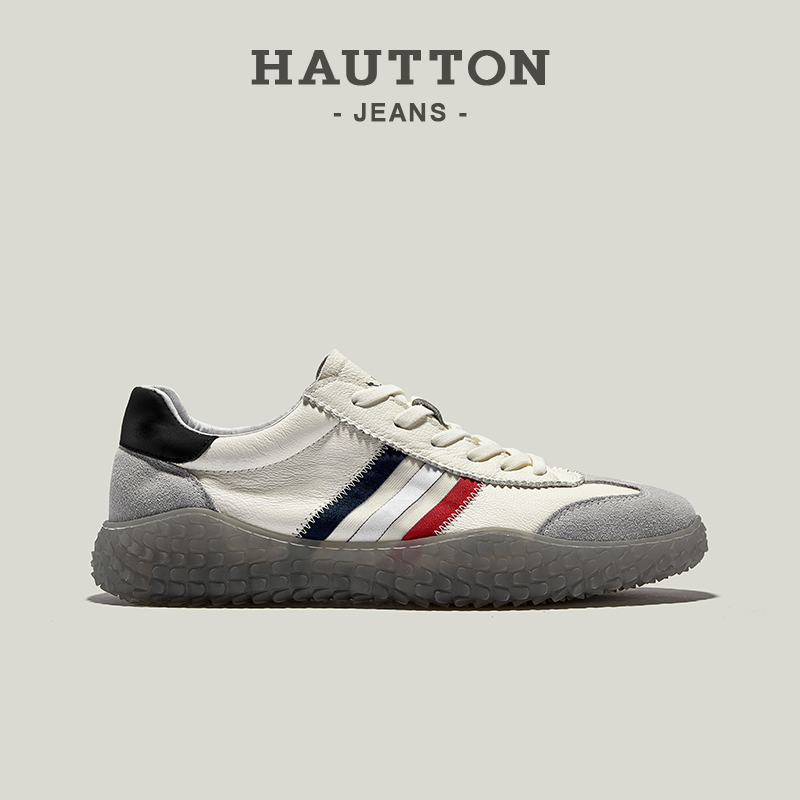 HauttonJeans德训鞋男透气板鞋
