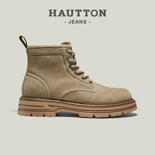 户外高帮男靴工装 冬季 HauttonJeans马丁靴男款 沙漠靴 于适同款