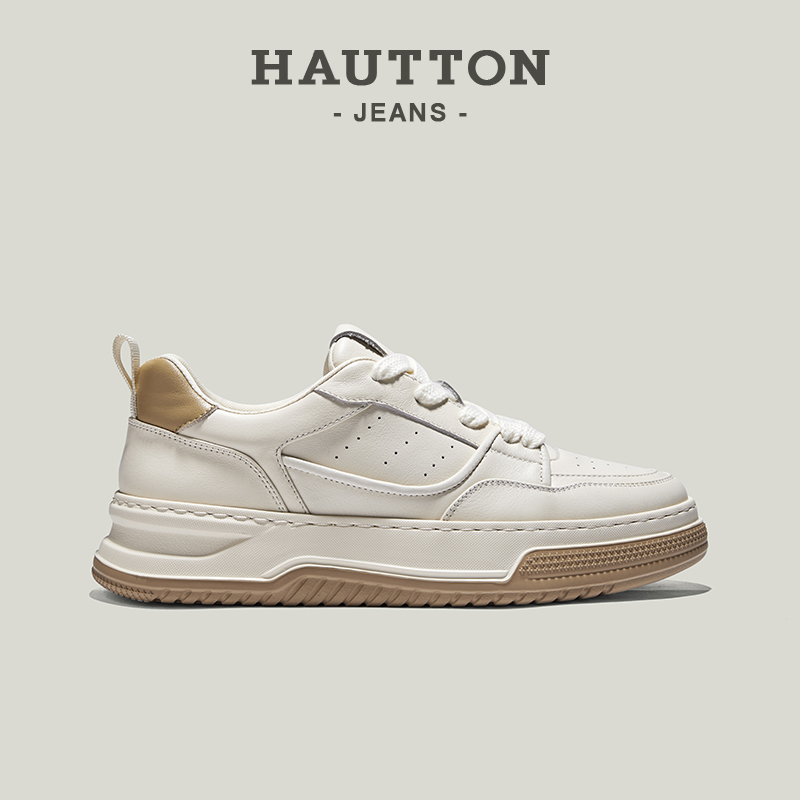 HauttonJeans真皮小白鞋男款