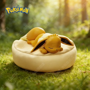 宝可梦伊布正版睡姿盲盒神奇宝贝公仔手办礼物女摆件潮玩动漫周边