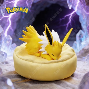正版宝可梦睡姿雷伊布皮卡丘盲盒可爱玩具摆件动漫周边潮玩女手办