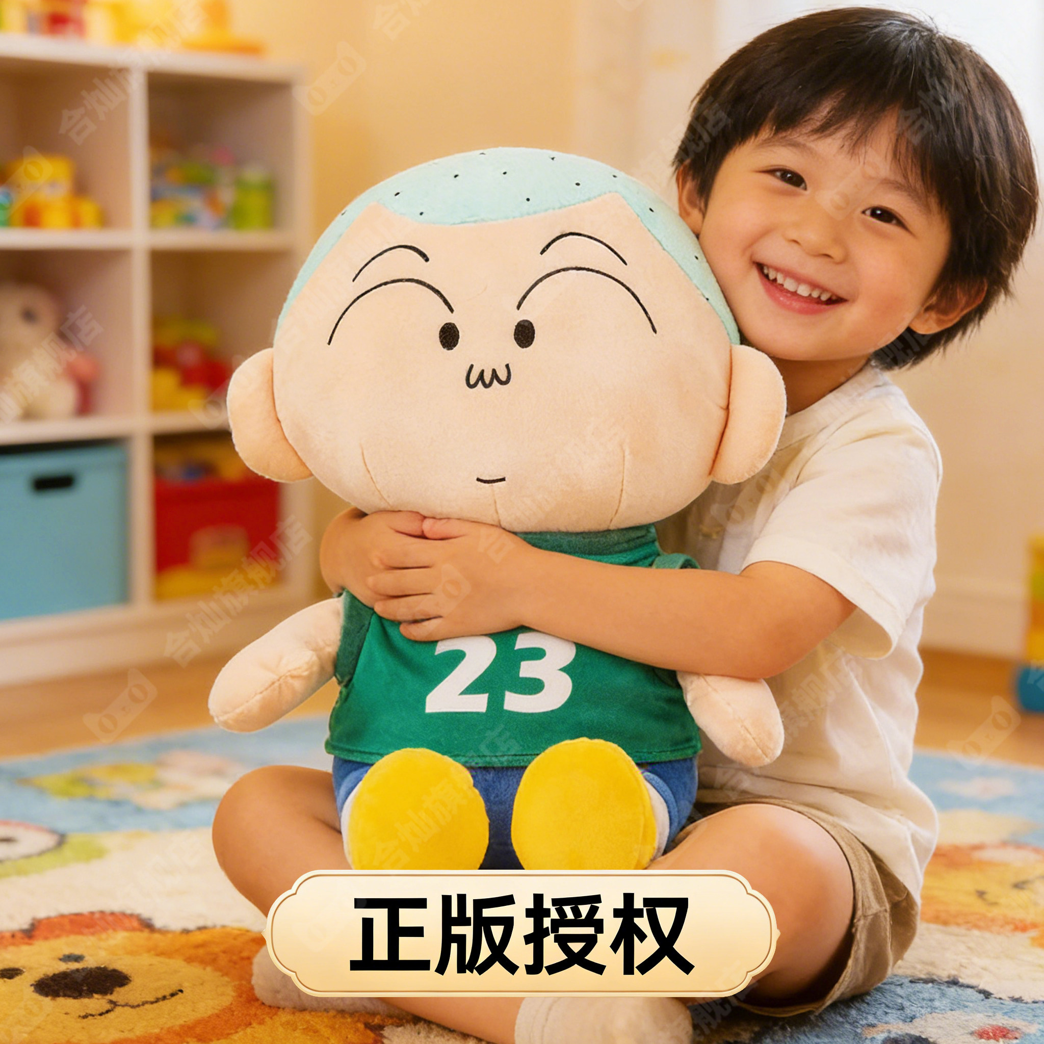 正版球衣蜡笔小新玩偶正男抱枕毛绒玩具睡觉抱娃娃生日礼物送男生
