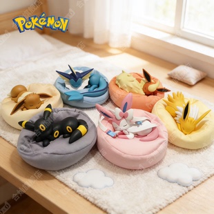 正版宝可梦睡姿仙子伊布皮卡丘盲盒可爱潮玩具女动漫周边摆件礼物