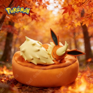 正版宝可梦系列火伊布睡姿摆件动漫周边可爱手办桌面摆件生日礼物