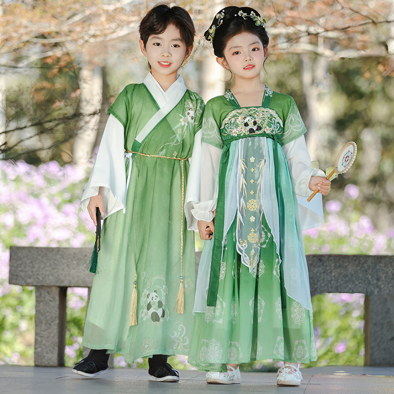 汉服男童女童古装中国风小少爷古风超仙唐装2025新款国学服装夏款